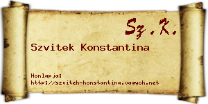 Szvitek Konstantina névjegykártya